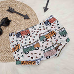 handmade vw print baby and toddler bummie style summer shorts