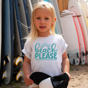 kids beach please printed t-shirt uk