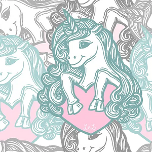 Exclusive Lottie & Lysh organic candy unicorn surface pattern design for childrens leggings and rompers