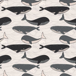whales and waves printed jersey fabric for children's clothing by Lottie & Lysh