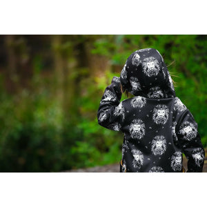 Lion print kids waterproof rain jacket